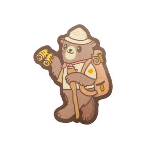 Backpacking Bear Vinyl Sticker